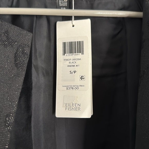 NWT Eileen Fisher Metallic Jacquard Collarless Jacket Small - Picture 7 of 7